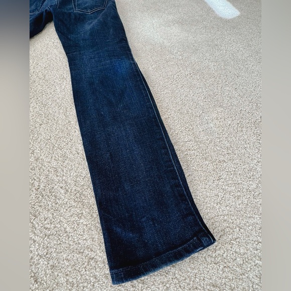 7 for all mankind in mid-waist skinny dark blue jeans in 25 - Picture 4 of 7
